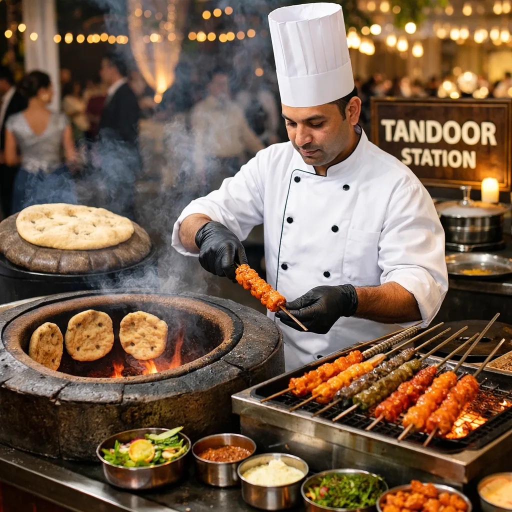 Premium buffet setup at annual day event