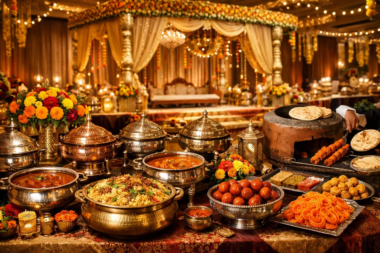 DineDazzle wedding catering setup
